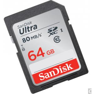 闪迪（SanDisk）64GB 读速80MB/s 至尊高速SDXC UHS-I存储卡 Class10 SD卡