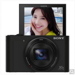 索尼（SONY） DSC-WX500 数码相机 黑色（1820万有效像素3英寸180度可翻转屏 30倍光学变焦 Wi-Fi分享上传）