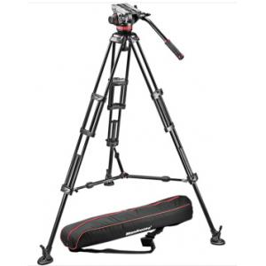 曼富图 (Manfrotto) 摄像机三脚架云台套装 504HD云台+546GBK 三角架