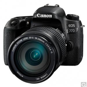 佳能(Canon)EOS 77D单反套机(EF-S 18-200mm f/3.5-5.6 IS镜头)(APS画幅 约2420万像素有效像素 3.0英寸液晶屏 加配UV镜+摄影包+佳...