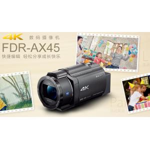 索尼 AX45 高清数码摄像机 4K 20倍光学变焦 黑色 含64G卡 三脚架
