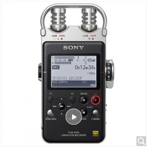 索尼（SONY）PCM-D100 数码录音棒/录音笔 专业DSD录音格式 支持无损音乐播放 黑色