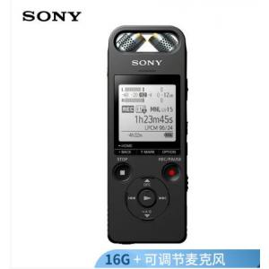 索尼（SONY）录音笔ICD-SX2000 16GB 黑色 支持专业无损音乐播放 高解析度三向双麦克风