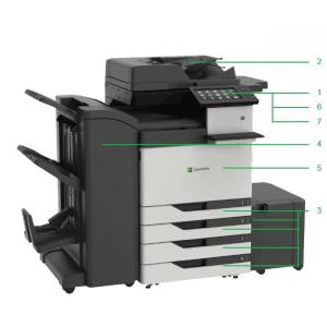 利盟 cx923de A3幅面彩色高速复印机（外配双纸盒组件+鞍式装订器）